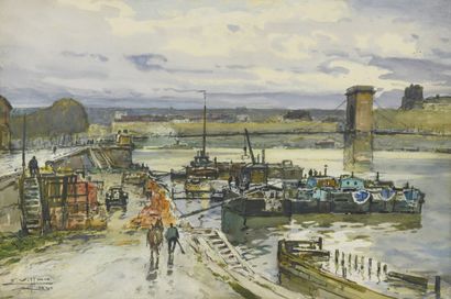 VILLON Eugène, 1879-1951

Le pont du Port-à-l’Anglais,...