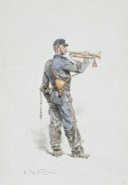 null DE NEUVILLE Alphonse, 1835-1885

Officer blowing the bugle, 1884

pen, black...