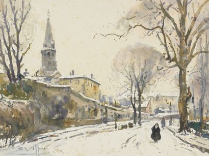 null VILLON Eugène, 1879-1951

The Croix-Rousse district under the snow, Lyon

watercolor...