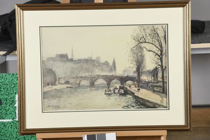 null VILLON Eugène, 1879-1951

Pont-Neuf, Paris, 1946

aquarelle et gouache

signée...
