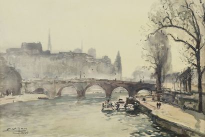 null VILLON Eugène, 1879-1951

Pont-Neuf, Paris, 1946

aquarelle et gouache

signée...