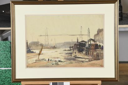 null VILLON Eugène, 1879-1951

The port of Nantes, the transporter bridge, 1930

watercolor...