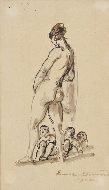 null BERNARD Émile, 1868-1941

Nude with Children, 1922 - Leaning Man

black pencil,...