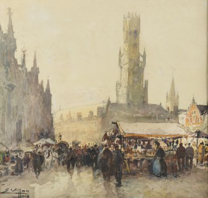 null VILLON Eugène, 1879-1951

Bruges, la grand place du marché, 1938

aquarelle...