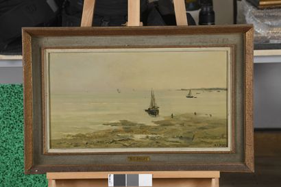 null DELPY Hippolyte Camille, 1842-1910

Bord de mer aux bateaux

huile sur panneau...