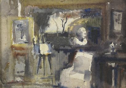 null VILLON Eugene, 1879-1951

The painter's studio

watercolor

signed lower left,...