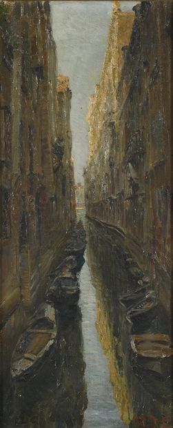 null MORETTI Luigi, 1884-1950

Rio San Stefano, Venise, 1929

huile sur toile

signée,...