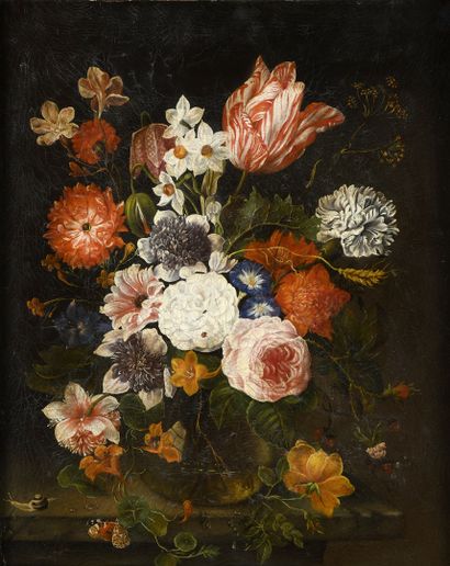 null DUTCH SCHOOL 

In the taste of the 17th century



Vase of flowers on an entablature

Oil...
