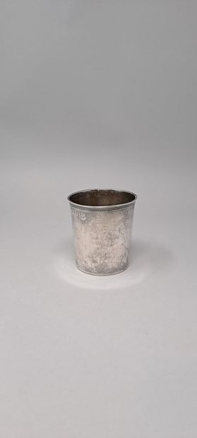 null Timbale in silver 
Marks: unofficial mark used by the Association of Goldsmiths...