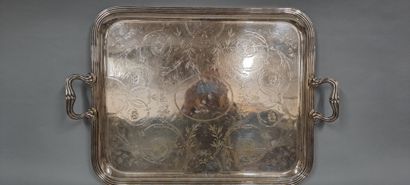 null CHRISTOFLE

Large rectangular silver plated tray with fluted edge. The tray...
