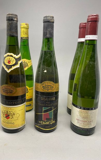 null 6 bottles of ALSACE wines :
- Tokay pinot gris, Ernest Wein 1991 (x 2)
- Riesling...