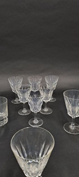null Part of service of glasses out of cut crystal including eleven glasses with...
