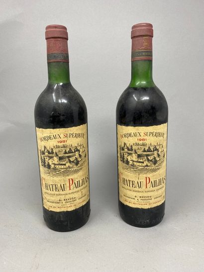 null PAILHAS, superior Bordeaux, 1981.
2 bottles, ELS.