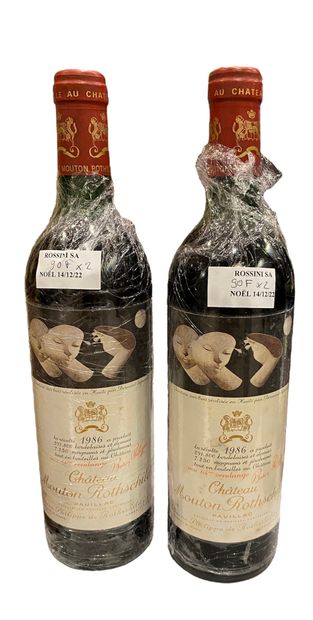 null 2 bottles Château Mouton Rothschild, Pauillac 1986