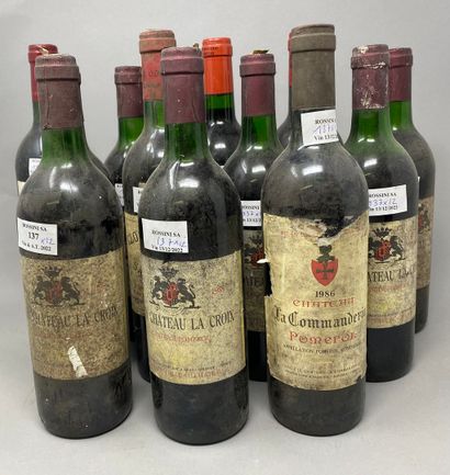 null Set of 12 bottles :1 bottle CLOS DU MARQUIS, Saint-Julien 1982 (ets) ; 1 bottle...