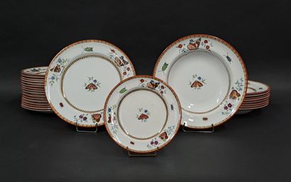 null MINTON 
Part of twenty-seven porcelain dinner service BUTTERFLY model, 1868,...