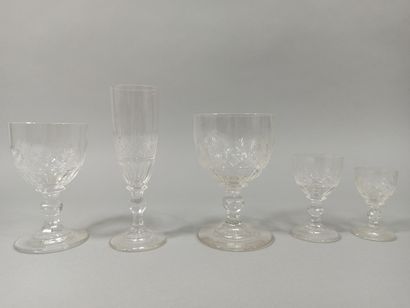 null PART OF TABLE SERVICE.
Set of 36 crystal glasses, including six models of stemmed...