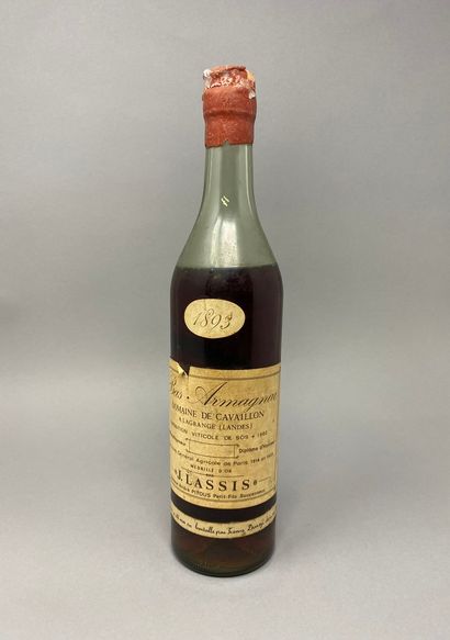 null Une bouteille BAS-ARMAGNAC "Domaine de Cavaillon", J. Lassis, 1893, (ela, V...