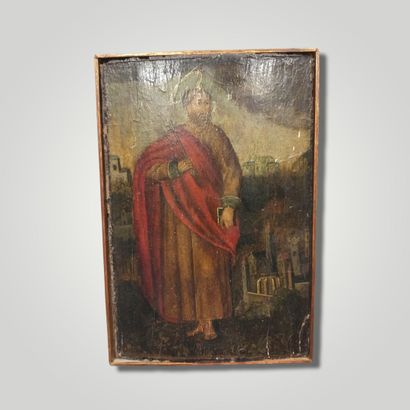 null Icon of Saint Peter.
Tempera on wood. 
Eastern European work, end of 18th century,...