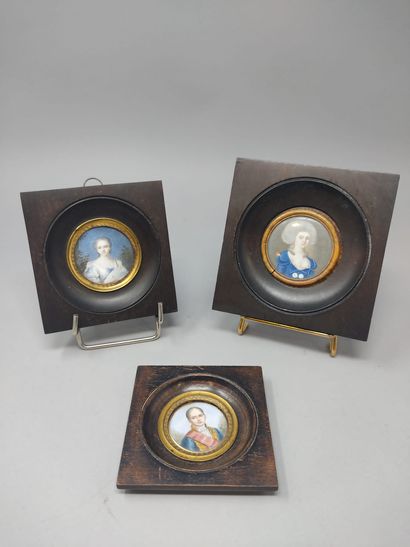 null Trois miniatures XVIII et XIXeme siècle
