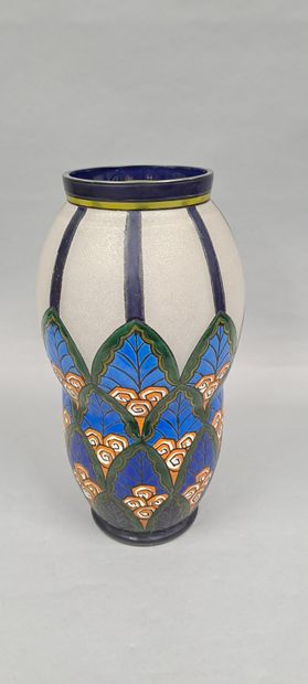 FRENCH WORK 
Ovoid vase with double bulge...