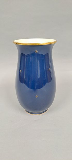 SEVRES 
Vase in blue porcelain with decoration...