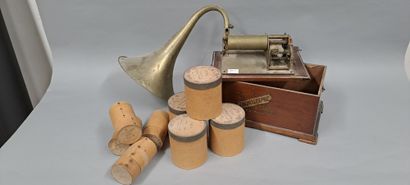 Phonographe à cylindre E. MAZO 8 bd Magenta...