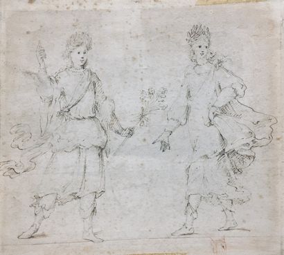 null ECOLE FRANCAISE du XVIIème siècle				

Etude pour deux figures de théâtres
Plume...