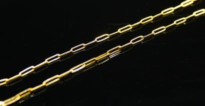 null Chain in yellow gold 18k (750) with trombone link.
Necklace : 44.5 cm - Weight...