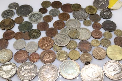 null Lot of French coins, medieval to XXIst century, some in silver, including :...