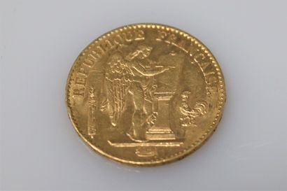 null Gold coin of 20 Francs au Génie ( 1875 A)
Weight : 6,47 g.