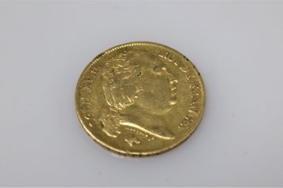 Pièce en or de 20 Franc Louis XVIII (1817...