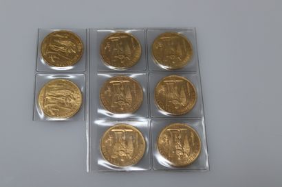 null III REPUBLIC
Lot of 8 coins of 20 Francs with the "Genius", different vintages
TTB...