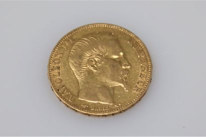 Gold coin of 20 Francs Napoleon III bare...