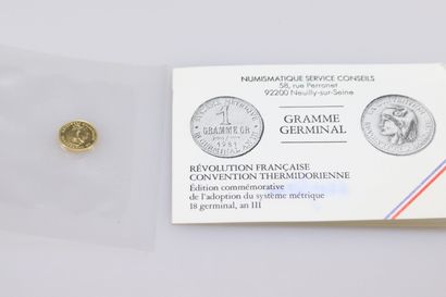 null Monnaie de Paris Lot of two gold coins 999/1000 of 1 gram Germinal commemorating...