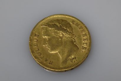 null Gold coin of 40 Francs Napoleon Emperor (1811 A)
Weight : 12,72 g.