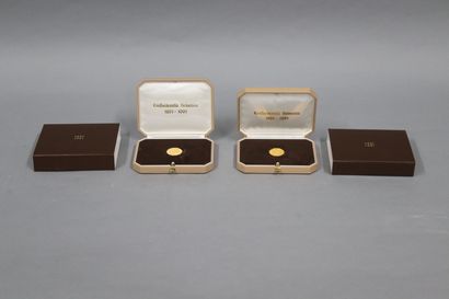 null SWITZERLAND Lot of two commemorative boxes of the Federal Pact laying the foundations...