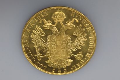 null AUSTRIA(official refrappe) 
Francis Joseph of 4 gold ducats 1915
Weight : 13,95...