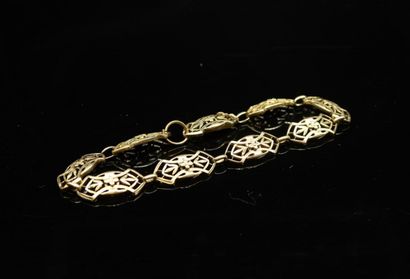 18K (750) yellow gold openwork bracelet with...