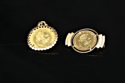 Lot of 18k (750) yellow gold including:

-...