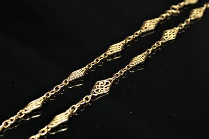 Long necklace in yellow gold 18k (750) with...