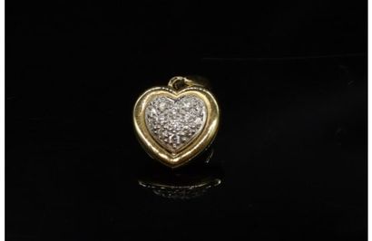 Heart pendant in 18k (750) yellow gold with...