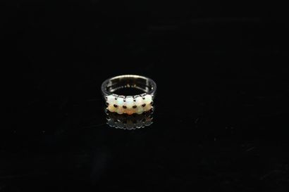 Silver band ring 925° decorated with round...