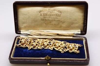 18k (750) yellow gold openwork bracelet with...