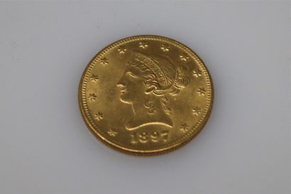 null Pièce en or de 10 dollars Liberty Head Eagle (1897).
Poids : 16.72g.