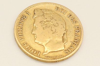 null Gold coin of 40 francs Louis-Philippe (1834 A)
B to TB.
Weight : 12.57 g.