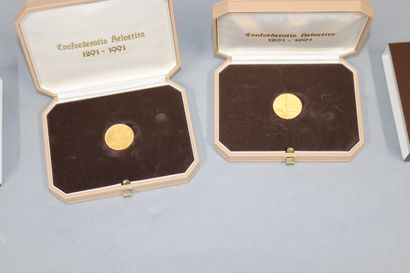 null SWITZERLAND Lot of two commemorative boxes of the Federal Pact laying the foundations...