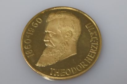 24K gold coin commemorating Theodor Herzl...