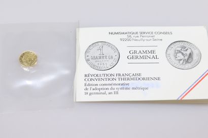 null Monnaie de Paris Lot of two gold coins 999/1000 of 1 gram Germinal commemorating...