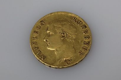 Gold coin of 20 Francs Napoleon I bare head...